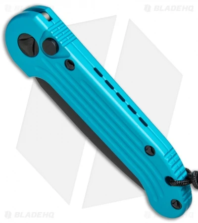 Microtech LUDT Automatic Knife Turquoise (3.4" Black Serr) 135-2TQ 4 Microtech LUDT Automatic Knife Turquoise (3.4" Black Serr) 135-2TQ - Image 2