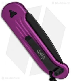 Microtech LUDT Automatic Knife Violet (3.4" Black Serr) 135-2VI -Blade HQ Shop Microtech LUDT Violet Black Serr 135 2VI BHQ 68510 jr side