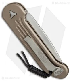 Microtech LUDT Automatic Knife Tan (3.4" Satin) 135-4TA -Blade HQ Shop Microtech LUDT tan satin 135 4TA BHQ 51950 er side