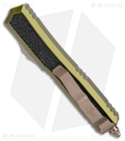 Microtech Makora D/E Signature Series OD Green (3.4" Bronze) -Blade HQ Shop Microtech Makora DE Signature Series OD Green Black Inlay Bronze BHQ 180414 jr side