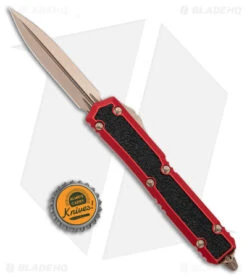 Microtech Makora D/E Signature Series OTF Automatic Knife Red (3.4" Bronze) -Blade HQ Shop Microtech Makora DE Signature Series OTF Auto Red Bronzed BHQ 179046 jr bottlecap