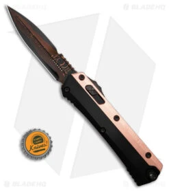 Microtech Marfione Custom Glykon OTF Auto Knife Black (3.75" Tiger Mai Damascus) -Blade HQ Shop Microtech Marfione Custom Glykon OTF AK Black ein Tiger Mai Damascus BHQ 180604 td size