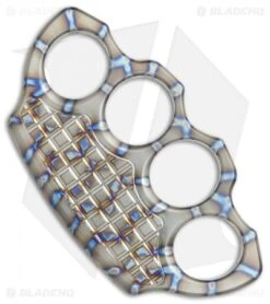 Microtech Marfione Hand Tank Four-Finger Knuckle Paperweight (Flamed Titanium)