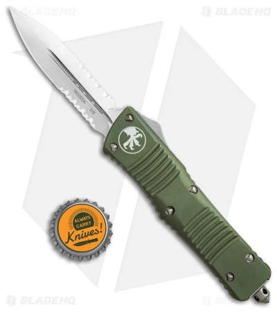 Microtech OD Green Troodon D/E OTF Automatic Knife (3" Satin Serr) 138-5OD 6 Microtech OD Green Troodon D/E OTF Automatic Knife (3" Satin Serr) 138-5OD - Image 4