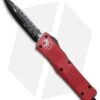 Microtech Combat Troodon D/E OTF Auto Knife Red (3.8" Black Full Serr) 142-3RD -Blade HQ Shop Microtech Red Combat Troodon OTF DE Red Black Full Serr 142 3RD BHQ 76612 jr 1