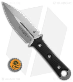 Microtech Borka SBD Dagger Fixed Blade Knife Black G-10 (4.4" Stonewash Serr) -Blade HQ Shop Microtech SBD SW FS Dagger FB Knife Black G10 4in SW BHQ 143303 td size