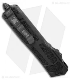 Microtech Scarab II S/E OTF Automatic Knife Black (3.75" Black) 278-1T -Blade HQ Shop Microtech Scarab II S E OTF Automatic Knife Black Tactical 3.9 Black 278 1T BHQ 124411 LS Side