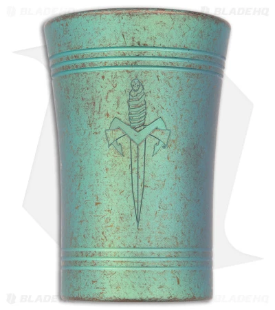 Microtech Shot Glass BL 1 Dagger Antique Green Titanium 3 Microtech Shot Glass BL 1 Dagger Antique Green Titanium