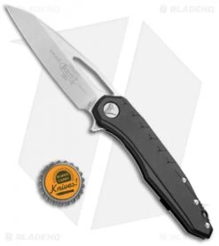 Microtech Sigil MK6 Frame Lock Knife Black Aluminum/Ti (3.75" Stonewash) -Blade HQ Shop Microtech Sigil MK6 FL Black Alum Ti SW 196 10 BK BHQ 76136 jr bottlecap
