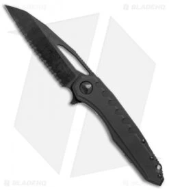 Microtech Sigil MK6 Frame Lock Knife Black (3.75" Black DLC Full Serr)