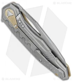 Microtech Sigil MK6 Frame Lock Knife Brass (3.75" Apocalyptic Serr) -Blade HQ Shop Microtech Sigil MK6 FL Brass Apocalyptic Serr 196 11 APBR BHQ 77449 jr side