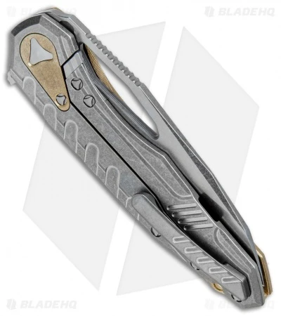 Microtech Sigil MK6 Frame Lock Knife Brass (3.75" Stonewash) 5 Microtech Sigil MK6 Frame Lock Knife Brass (3.75" Stonewash) - Image 3