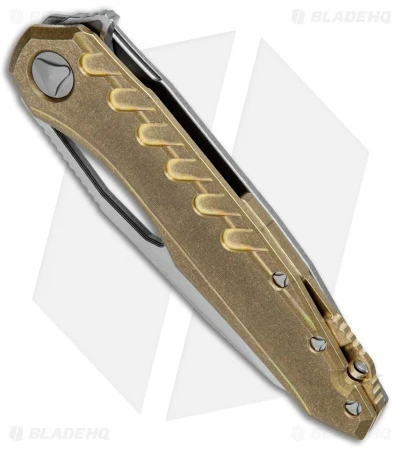 Microtech Sigil MK6 Frame Lock Knife Brass (3.75" Stonewash) 4 Microtech Sigil MK6 Frame Lock Knife Brass (3.75" Stonewash) - Image 2