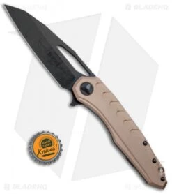 Microtech Sigil MK6 Frame Lock Knife Tan Al (3.75" Black DLC) -Blade HQ Shop Microtech Sigil MK6 FL Tan Al Black DLC 196 1DLCTA BHQ 74530 jr bottlecap