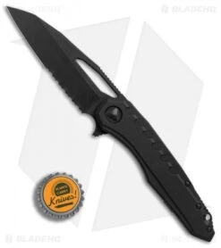 Microtech Sigil MK6 Frame Lock Knife Tactical Black (3.75" Black Serr) 196-2DLCT -Blade HQ Shop Microtech Sigil MK6 black black serr BHQ 74927 er bottlecap