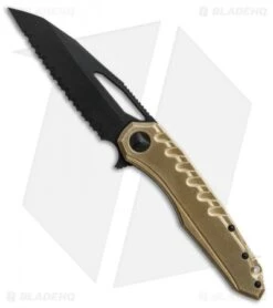 Microtech Sigil MK6 Frame Lock Knife Brass/Black (3.75" DLC Full Serr)