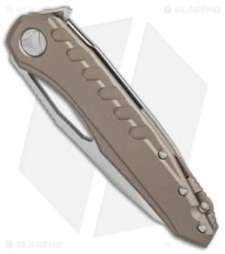 Microtech Sigil MK6 Frame Lock Knife Tan Al (3.75" Stonewash) -Blade HQ Shop Microtech Sigil MK6 tan al sw BHQ 75697 er spine