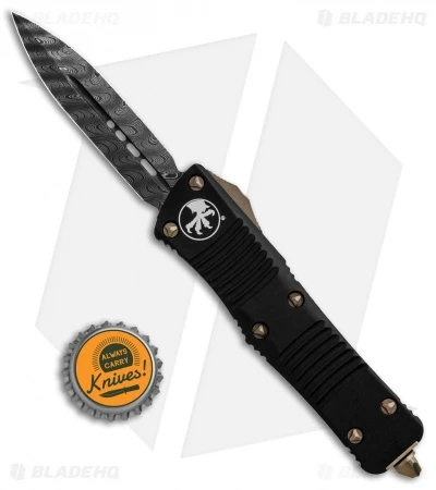 Microtech Signature Series Troodon OTF Knife Bronze Hardware (3" Damascus) 6 Microtech Signature Series Troodon OTF Knife Bronze Hardware (3" Damascus) - Image 4