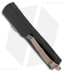 Microtech Signature Series UTX-70 D/E OTF Automatic Knife Black (2.4" Bronzed) -Blade HQ Shop Microtech Signature Series UTX 70 DE OTF Auto Bronzed BHQ 178399 jr side