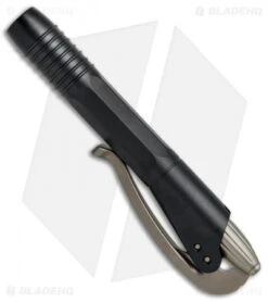 Microtech Siphon II Stainless Steel Pen - Black W/ Bronzed Clip -Blade HQ Shop Microtech Siphon II SS Pen Black Bronzed Clip BHQ 33024 jr closed