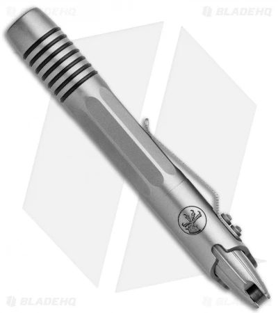 Microtech Signature Series Siphon II Pen Claw Logo Bead Blasted Stainless Steel 4 Microtech Signature Series Siphon II Pen Claw Logo Bead Blasted Stainless Steel - Image 2