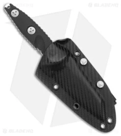 Microtech Socom Alpha Mini Warcom Fixed Blade Knife Black G-10 (3.7" Stonewash) -Blade HQ Shop Microtech Socom Alpha Mini Warcom Fixed Blade Black G 10 SW BHQ 178236 jr sheath