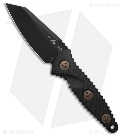 Microtech Socom Alpha Mini Warcom Fixed Blade Knife Black Carbon Fi (3.7" DLC) 3 Microtech Socom Alpha Mini Warcom Fixed Blade Knife Black Carbon Fi (3.7" DLC)