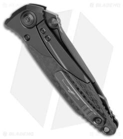 Microtech Socom Bravo T/E Tanto Frame Lock Knife Titanium/CF (4" Black) -Blade HQ Shop Microtech Socom Bravo TE Tanto FL Ti CF Black BHQ 180392 jr side