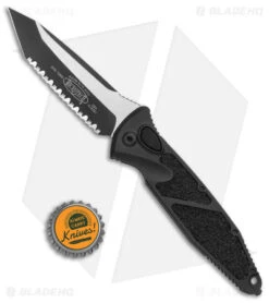 Microtech Socom Elite Automatic Knife Black (4" Tactical Full Serr) 161A-3T -Blade HQ Shop Microtech Socom Elite Auto Black Tanto Tactical Full Serr 161A 3T BHQ 139138 jr bottlecap