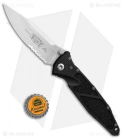Microtech Socom Elite Manual Knife Black (4" Stonewash Serr) 160-11 -Blade HQ Shop Microtech Socom Elite Black SW serr 160 11 BHQ 10368 er bottlecap jr