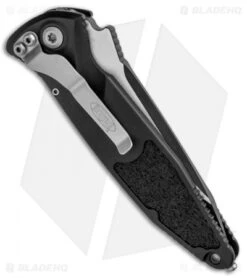 Microtech Socom Elite T/E Automatic Knife Black (4" Two Tone Serr) 161A-2 -Blade HQ Shop Microtech Socom Elite Manual Tactical Black Serr 160 2T BHQ 92255 jr side