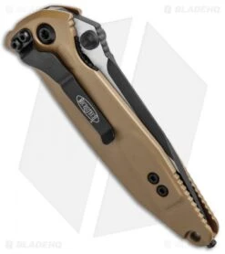 Microtech Socom Elite Manual Knife Tan (4" Black) 160-1TA -Blade HQ Shop Microtech Socom Elite Manual Tan Black 160 1TA BHQ 11802 jr side