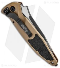 Microtech Socom Elite S/E Automatic Knife Tan (4" Two-Tone) 160A-1TA -Blade HQ Shop Microtech Socom Elite SE Auto Tan TT 160A 1TA BHQ 94588 jr side