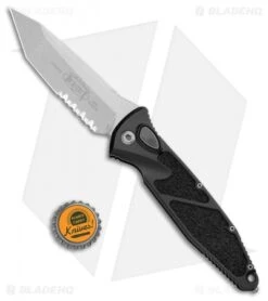 Microtech Socom Elite T/E Automatic Knife Black (4" Stonewash Serr) 161A-11 -Blade HQ Shop Microtech Socom Elite TE Auto Black SW Serr 161A 11 BHQ 103190 jr bottlecap