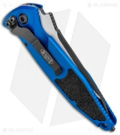 Microtech Socom Elite T/E Automatic Knife Blue (4" Two Tone) 161A-1BL -Blade HQ Shop Microtech Socom Elite TE Auto Blue TT Serr 161A 1BL BHQ 99304 jr side