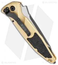 Microtech Socom Elite T/E Auto Knife Champagne Gold (4" Two Tone) 161A-1CG -Blade HQ Shop Microtech Socom Elite TE Auto Champagne Gold TT 161A 1CG BHQ 106921 jr side