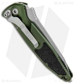 Microtech Socom Elite T/E Automatic Knife OD Green (4" Stonewash) 161A-10OD -Blade HQ Shop Microtech Socom Elite TE Auto OD Green SW 161A 10OD BHQ 99302 jr side