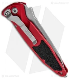 Microtech Socom Elite T/E Automatic Knife Red (4" Stonewash) 161A-10RD -Blade HQ Shop Microtech Socom Elite TE Auto Red SW 161A 10RD BHQ 105178 jr side