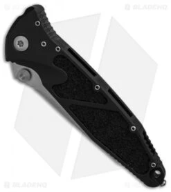 Microtech Socom Elite Tanto Manual Knife Black (4" Stonewash Serr) 161-11 -Blade HQ Shop Microtech Socom Elite Tanto Black SW serr BHQ 10778 er spine