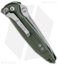 Microtech Socom Elite Tanto Manual Knife OD Green (4" Stonewash) 161-10OD -Blade HQ Shop Microtech Socom Elite Tanto Manual OD Green SW 161 10OD BHQ 81892 jr side
