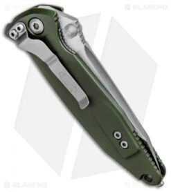 Microtech Socom Elite Tanto Manual Knife OD Green (4" Satin) 161-4OD -Blade HQ Shop Microtech Socom Elite Tanto Manual OD Green Satin 161 4OD BHQ 81928 jr side