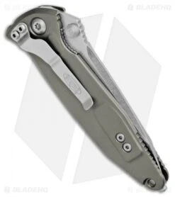 Microtech Socom Elite Tanto Manual Knife OD Green (4" Stonewash Serr) 161-11OD -Blade HQ Shop Microtech Socom Elite Tanto OD Green SW Serr BHQ 81897 jr side