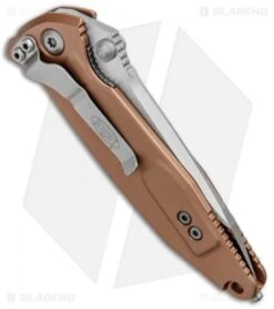 Microtech Socom Elite T/E Manual Knife Tan (4" Satin) 161-4TA -Blade HQ Shop Microtech Socom Elite Tanto Tan Satin 161 4TA BHQ 10592 jr side