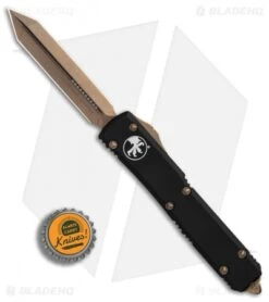 Microtech Spartan Ultratech OTF Automatic Knife Black (3.4" Bronze) 223-13 -Blade HQ Shop Microtech Spartan Ultratech Black Bronze BHQ 89763 er bottlecap