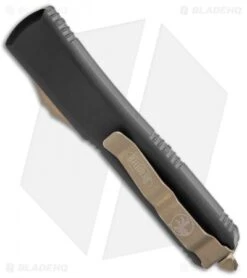 Microtech Spartan Ultratech D/E OTF Automatic Knife Molon Labe CC (3.4" Bronze) -Blade HQ Shop Microtech Spartan Ultratech DE OTF Auto Molon Labe CC Bronze 122 13ML BHQ 37096 jr side