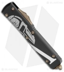 Microtech Spartan Ultratech D/E OTF Automatic Knife Molon Labe CC (3.4" Bronze) -Blade HQ Shop Microtech Spartan Ultratech DE OTF Auto Molon Labe CC Bronze 122 13ML BHQ 37096 jr spine