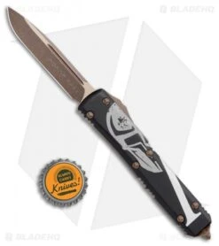 Microtech Spartan Ultratech S/E OTF Automatic Knife (3.4" Bronze) 121-13ML -Blade HQ Shop Microtech Spartan Ultratech Molon Labe SE Auto Bronze 121 13ML BHQ 37100 jr bottlecap