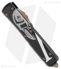 Microtech Spartan Ultratech S/E OTF Automatic Knife (3.4" Bronze) 121-13ML -Blade HQ Shop Microtech Spartan Ultratech Molon Labe SE Auto Bronze 121 13ML BHQ 37100 jr spine