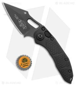 Microtech Stitch-A S/E Automatic Knife Black (3.75" Black) -Blade HQ Shop Microtech Stitch A SE Auto Black Black BHQ 180444 jr bottlecap