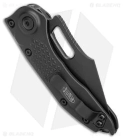Microtech Stitch-A S/E Automatic Knife Black (3.75" Black) -Blade HQ Shop Microtech Stitch A SE Auto Black Black BHQ 180444 jr side